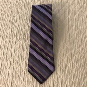 Ted Baker London Silk Rep Tie Diagonal Stripes of Purples Lavender Gray …
